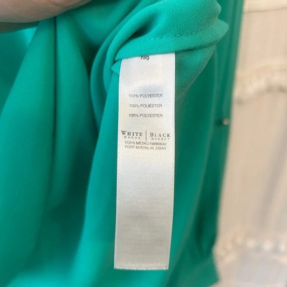 White House Black Market greee blouse with silver buttons size XS - Picture 9 of 10